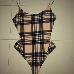 Plaid bodysuit